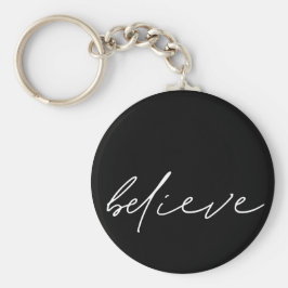 Motivierend Glaube handgeschriebene weiße Schrift Schlüsselanhänger