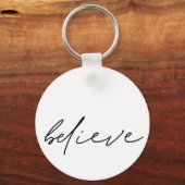 Motivierend Glaube handgeschriebenes schwarzes Skr Schlüsselanhänger (Vorderseite)
