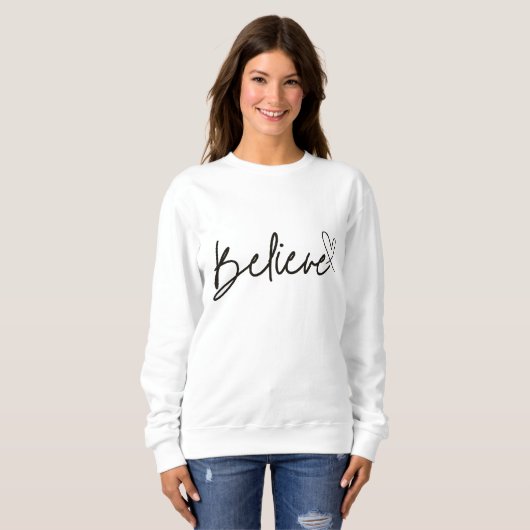 Motivierend Glaube Kalligraphie Script Minimalisti Sweatshirt (Vorne ganz)