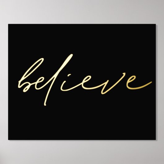 Motivierend Glaube Script Black Real Foil Prints Foliendrucke (Vorderseite)