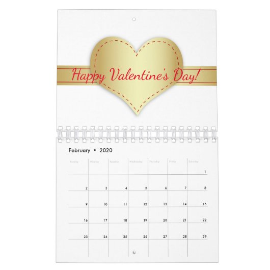 Motivierend Glitzer Typografie Schöne 12-monatige Kalender (Feb 2020)