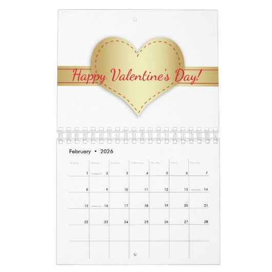 Motivierend Glitzer Typografie Schöne 12-monatige Kalender (Feb 2026)