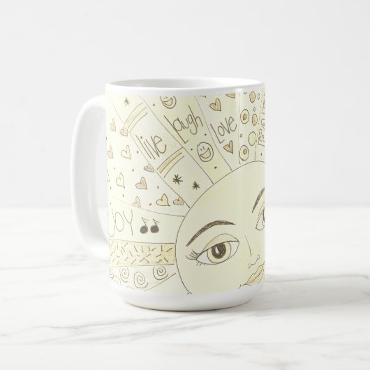 Motivierend Graffiti-Sonne - NEU Kaffeetasse (Vorderseite Links)