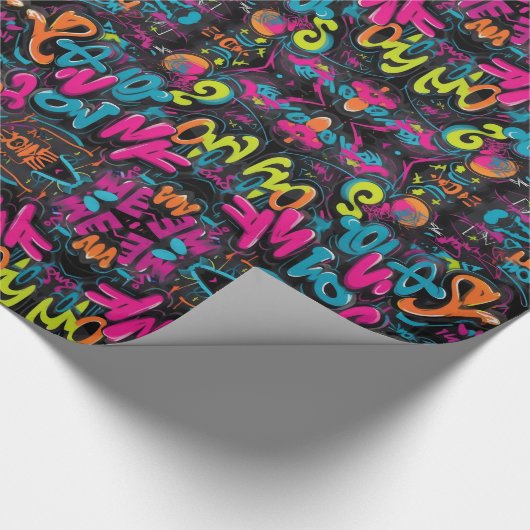 Motivierend Graffiti-Wrapping Geschenkpapier (Ecke)