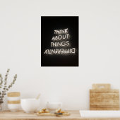 Motivierend Grafik - anders weiß Poster (Küche)