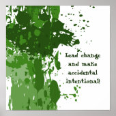 Motivierend Green Paint Spritzer Poster (Vorne)