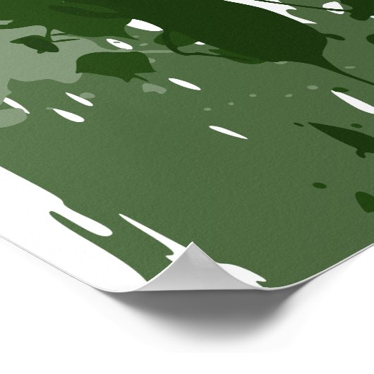 Motivierend grün gestrichener Spritzer Poster (Ecke)