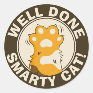 Motivierend Gut gemacht Smarty Cat Cute Belohnung Runder Aufkleber
