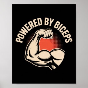 Motivierend Gym-Spaß Biceps Gains Powered Poster