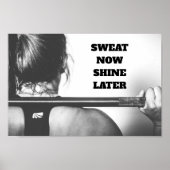 Motivierend Gym Workout Sweat jetzt schlucken spät Poster (Vorne)