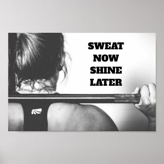 Motivierend Gym Workout Sweat jetzt schlucken spät Poster (Vorne)