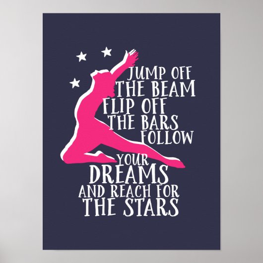 Motivierend Gymnastik Zitat Gymnastik Athleten Poster (Vorne)