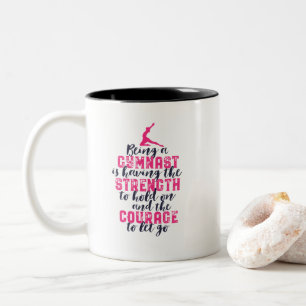 Motivierend Gymnastik Zitat Sportliche Girl Gymnas Zweifarbige Tasse