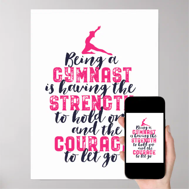 Motivierend Gymnastik Zitat Sportmädchen Gymnast Poster Zazzle.de