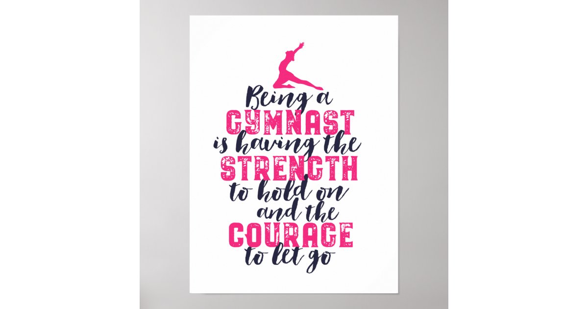Motivierend Gymnastik Zitat Sportmädchen Gymnast Poster Zazzle.de