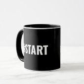 Motivierend Hashtag Start T - Shirt Tasse (Vorderseite Links)