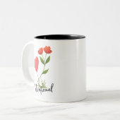 Motivierend Herz & Blume Zwei-Tonen-Tasse Zweifarbige Tasse (Vorderseite Links)