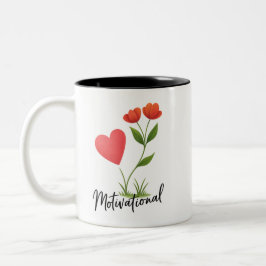 Motivierend Herz & Blume Zwei-Tonen-Tasse Zweifarbige Tasse