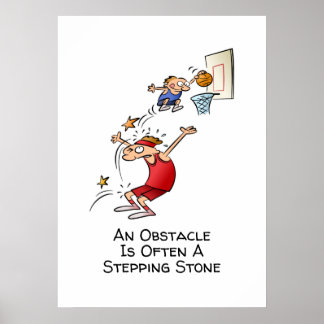 Motivierend Hindernis ist ein Cartoon aus Stein Poster