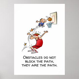 Motivierend Hindernisse sind der Pfad-Cartoon Poster