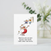 Motivierend Hindernisse sind der Pfad-Cartoon Postkarte (Stehend Vorderseite)
