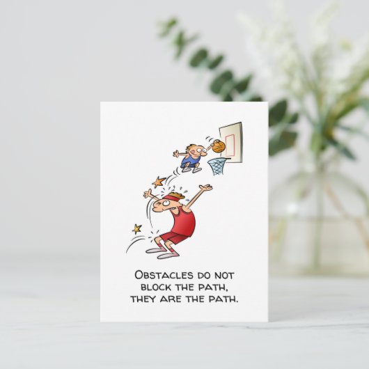 Motivierend Hindernisse sind der Pfad-Cartoon Postkarte (Stehend Vorderseite)