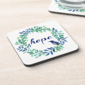 Motivierend Hope-Zitat für Kranke und Vögel Getränkeuntersetzer (Linke Seite)