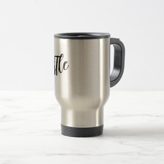 Motivierend "Hustle" Moderne Script Travel Mug Reisebecher (VorderseiteRechts)