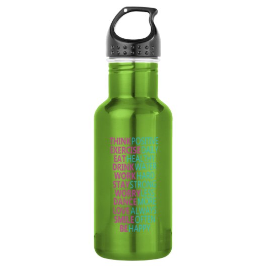 Motivierend Hydratationsanlage - rostfrei Edelstahlflasche (Vorderseite)