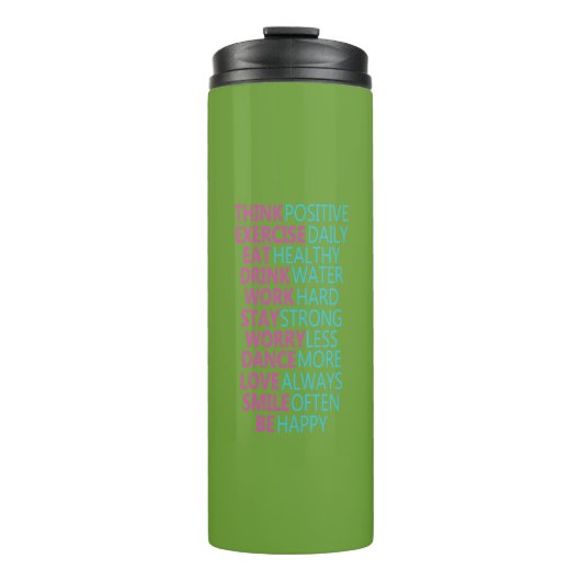 Motivierend Hydratationsanlage - rostfrei Thermosbecher (Vorderseite)