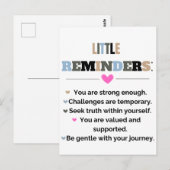 Motivierend Inspiration Kleine Erinnerungen Postkarte (Vorne/Hinten)