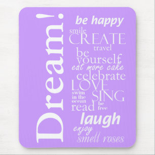 motivierend inspirational Wörter - Traum, Lachen Mousepad