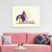 Motivierend "INSPIRIER" 24"x18" Wrapped Canvas Leinwanddruck (Insitu (Wohnzimmer))