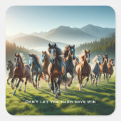 Motivierend inspirierend quadratischer aufkleber (Vorderseite)