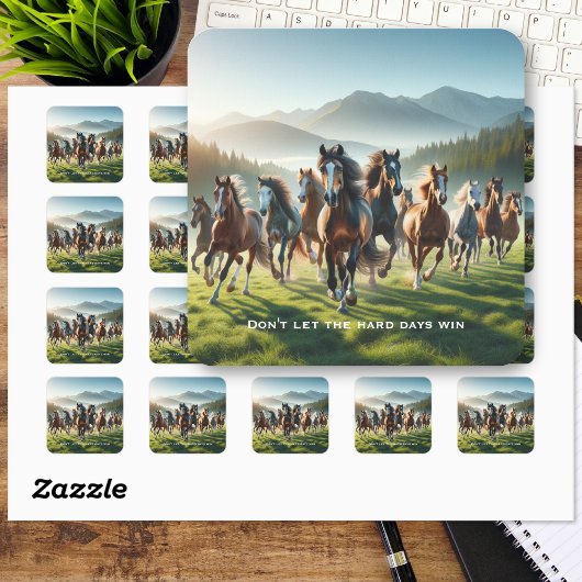 Motivierend inspirierend quadratischer aufkleber