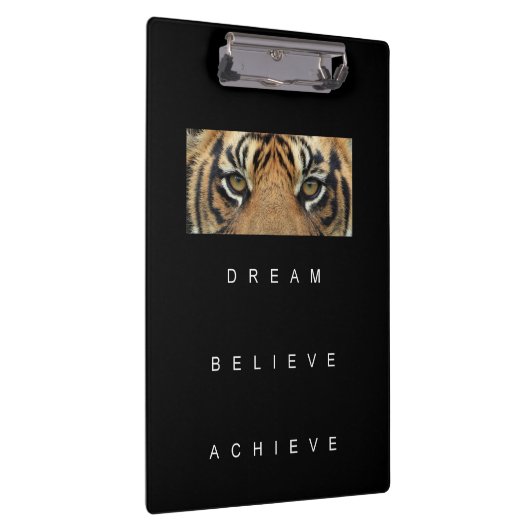 Motivierend inspirierender Erfolg Coole Tiger Eyes Klemmbrett (Rechts)
