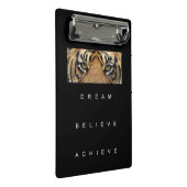 Motivierend inspirierender Erfolg Coole Tiger Eyes Mini Klemmbrett (Schrägansicht)