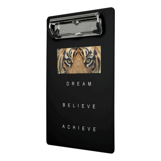 Motivierend inspirierender Erfolgskurs Tiger Eye Mini Klemmbrett (Gewinkelt2)