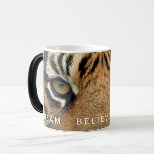 Motivierend inspirierender Zitatstraum Verwandlungstasse (Vorderseite Links)