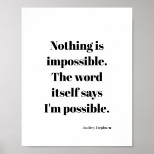 Motivierend inspirierendes Zitat Poster