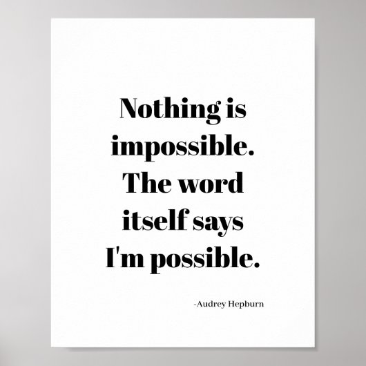 Motivierend inspirierendes Zitat Poster (Vorne)