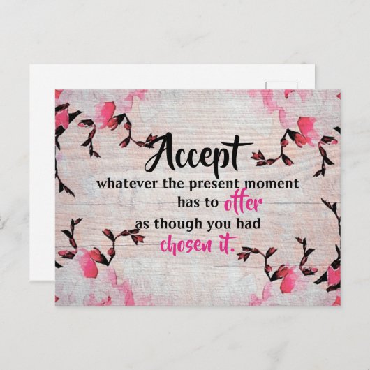 Motivierend inspirierendes Zitat Postkarte (Vorne/Hinten)