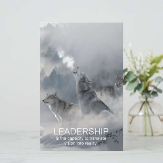 motivierend inspirierendes Zitat von Führungskräft Briefpapier (Stehend Vorderseite)