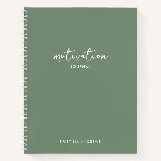 Motivierend Journal Sage Green Notizblock (Vorderseite)