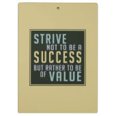 Motivierend Klemmbrett des Erfolgs u. des Wertes (Rückseite)