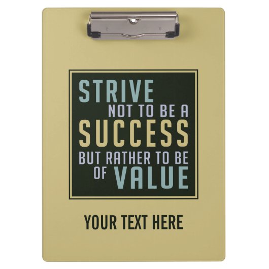 Motivierend Klemmbrett des Erfolgs u. des Wertes (Vorderseite)
