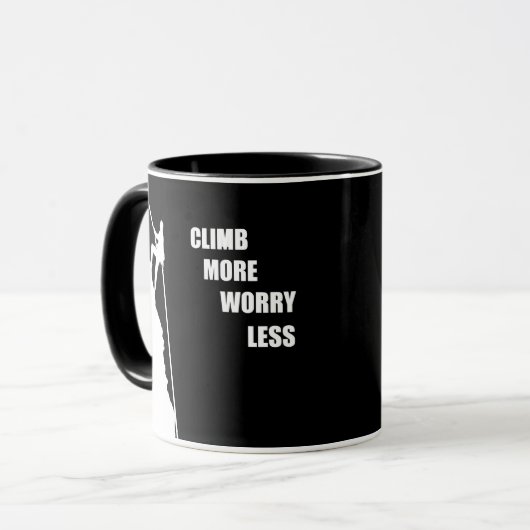 Motivierend Kletterklettern Sprichwort Tasse (Vorderseite Links)
