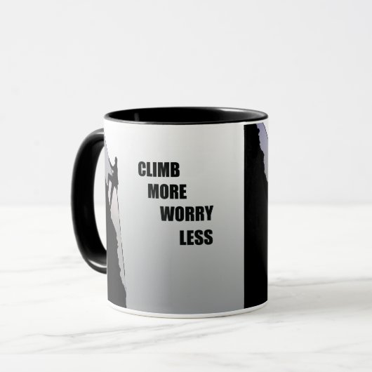 Motivierend Klettern Tasse (Vorderseite Links)