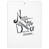 Motivierend Kostenvoranschläge für Standards Klemmbrett (Rückseite)