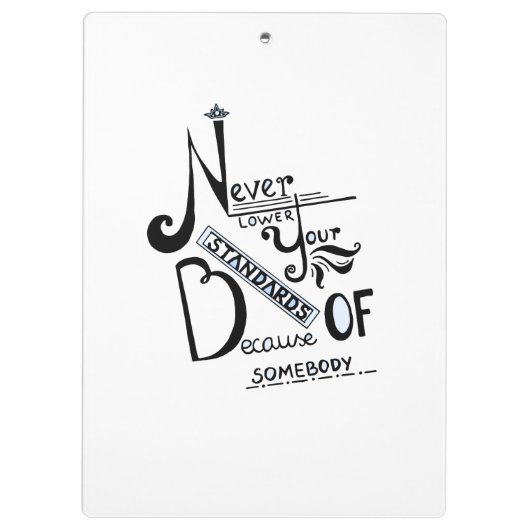 Motivierend Kostenvoranschläge für Standards Klemmbrett (Rückseite)